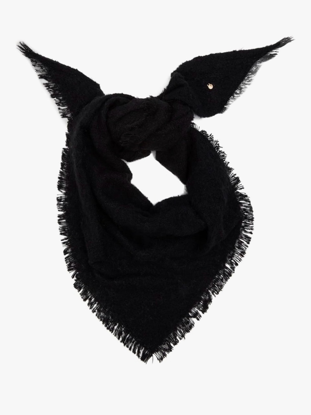 Anne Klein Boucle Triangle Scarf Wrap Shawl in Black